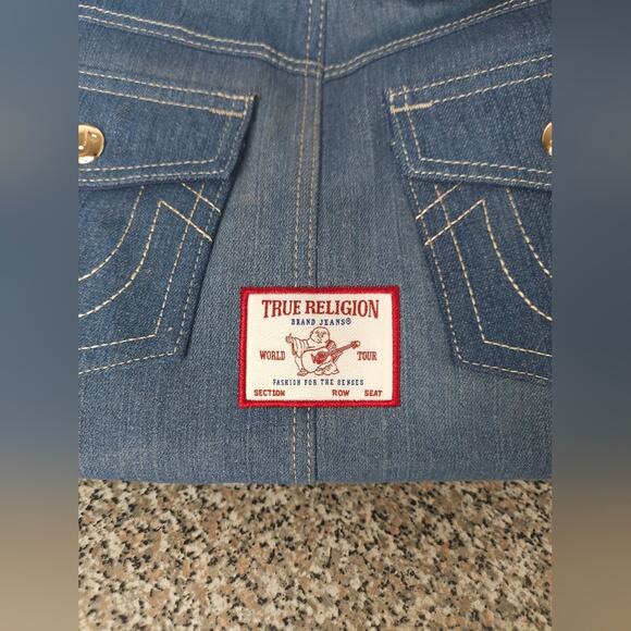 True Religion Denim Hobo Bag with Brown Accents purse NEW - Picture 3 of 6